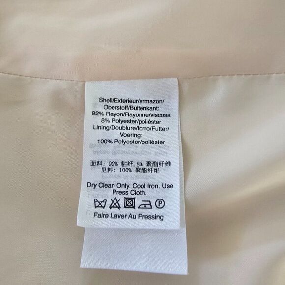 DKNY Donna Karan Rushed Sleeve One Button Blazer Size 2 Beige Color - Picture 10 of 10